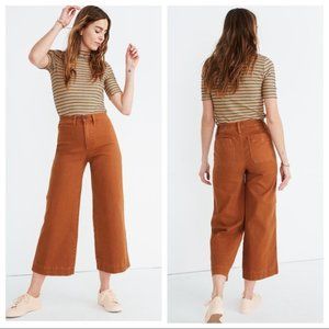 Madewell Emmett Wide-Leg Crop Pants 27 WARM COFFEE